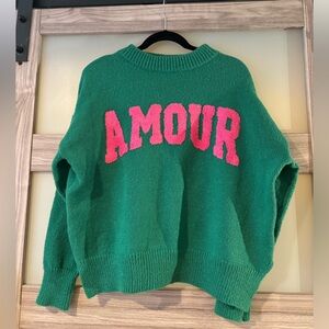 Green “Amour” sweater